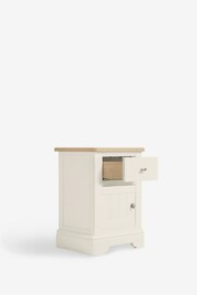 Chalk White Hampton Country Collection Luxe Painted Oak 1 Drawer Bedside Table - Image 5 of 10