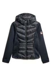 Superdry Eclipse Navy Hooded Storm Knit Hybrid Jacket - Image 4 of 5