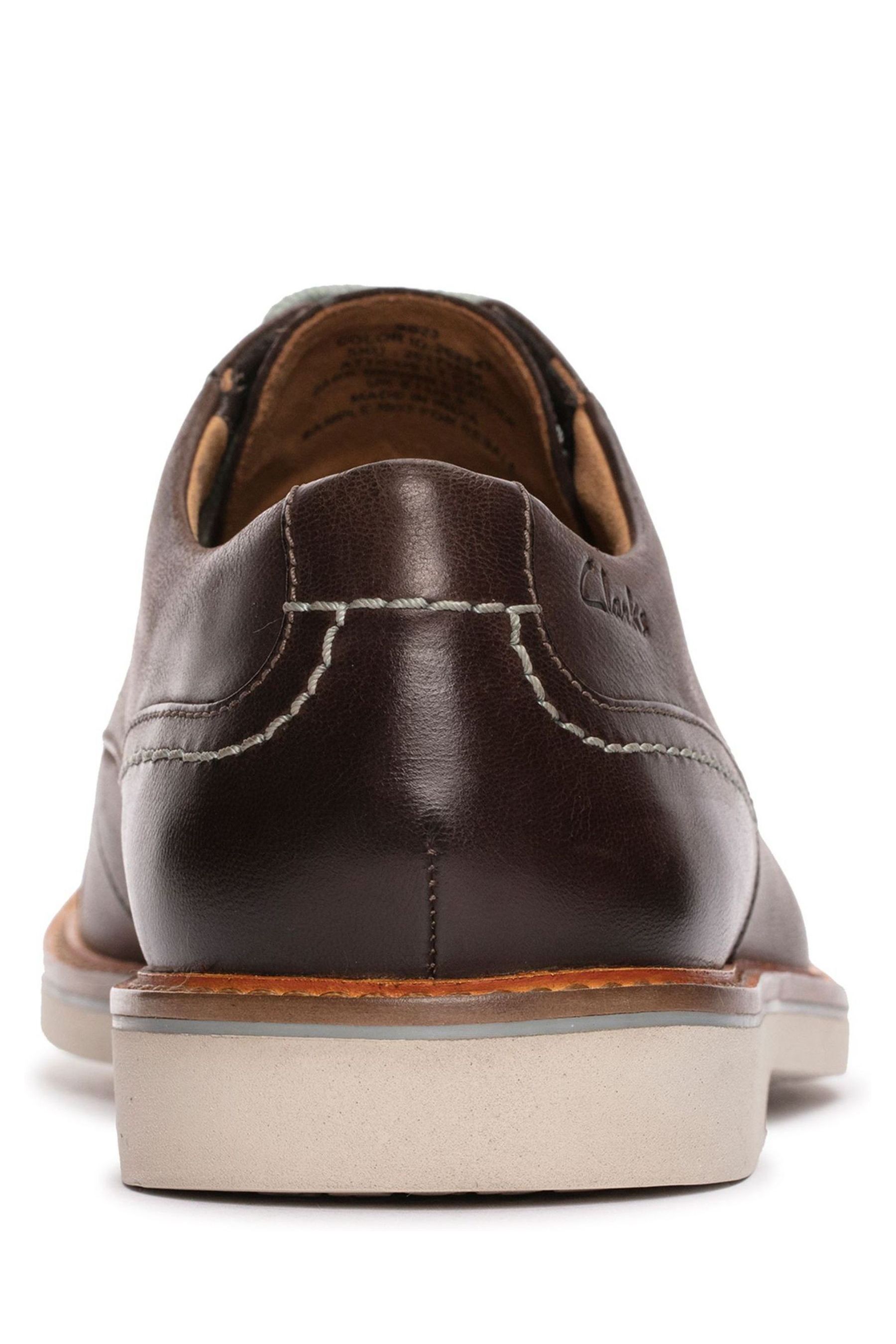 Clarks Brown Leather Atticus Lt Cap Shoes