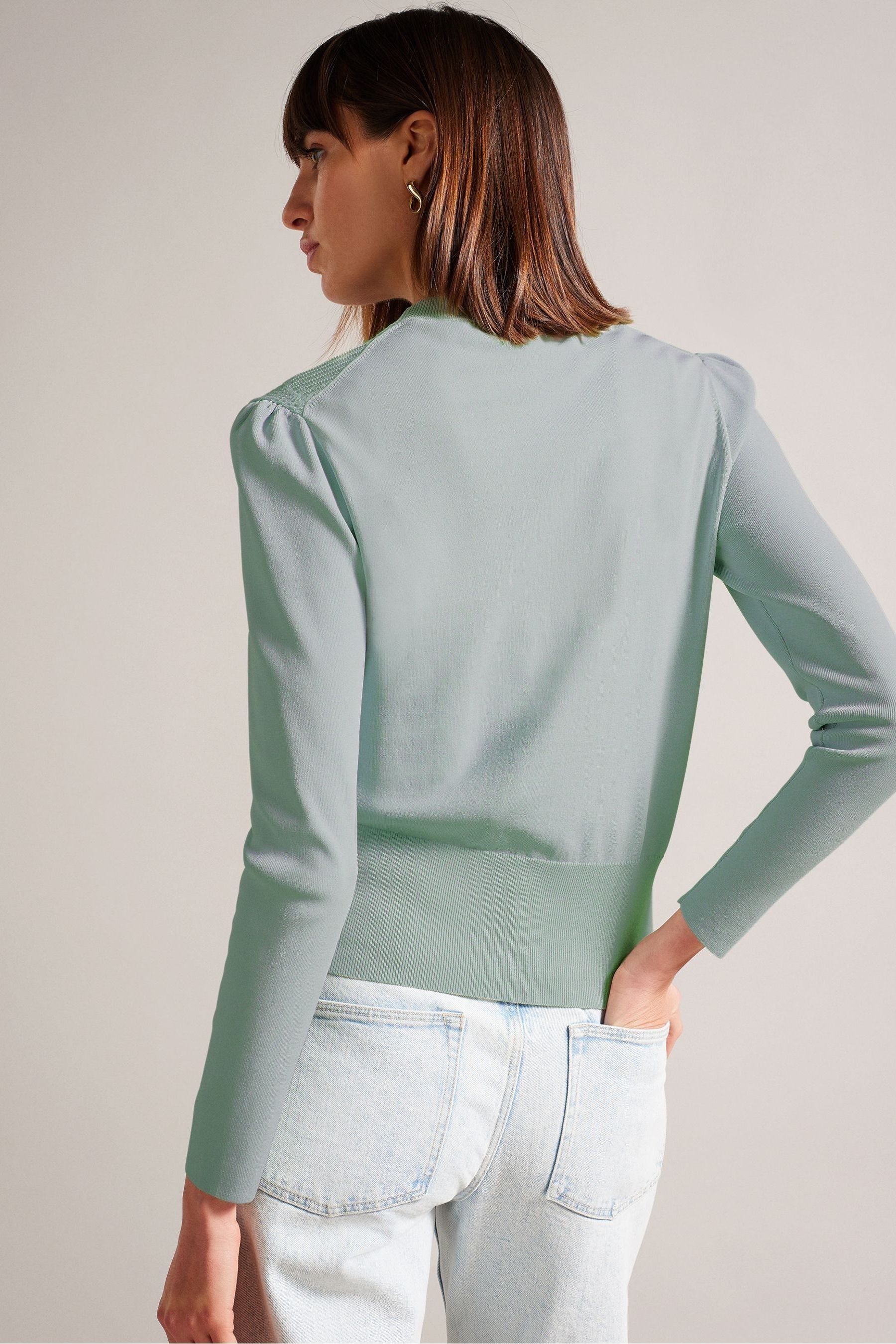 Buy Ted Baker Green Joslina Delicate Pointelle Knit Cardigan from Next Austria