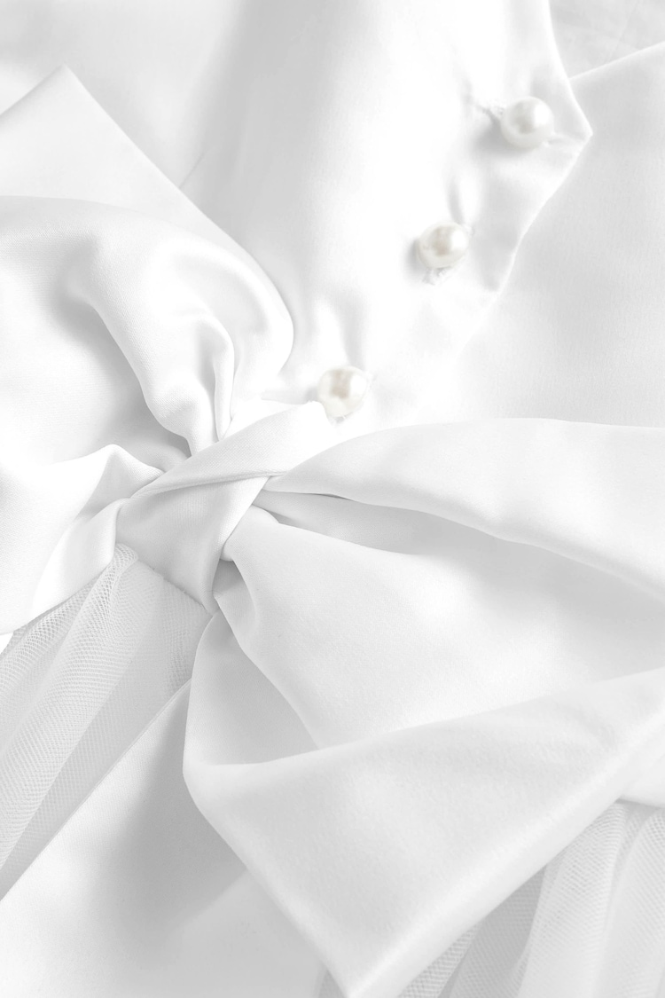 White Flower Girl Bow Dress (3mths-16yrs) - Image 8 of 9
