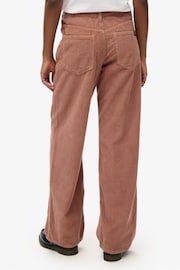 Superdry Burlwood Brown Mid Rise Wide Leg Cord Trousers - Image 2 of 3