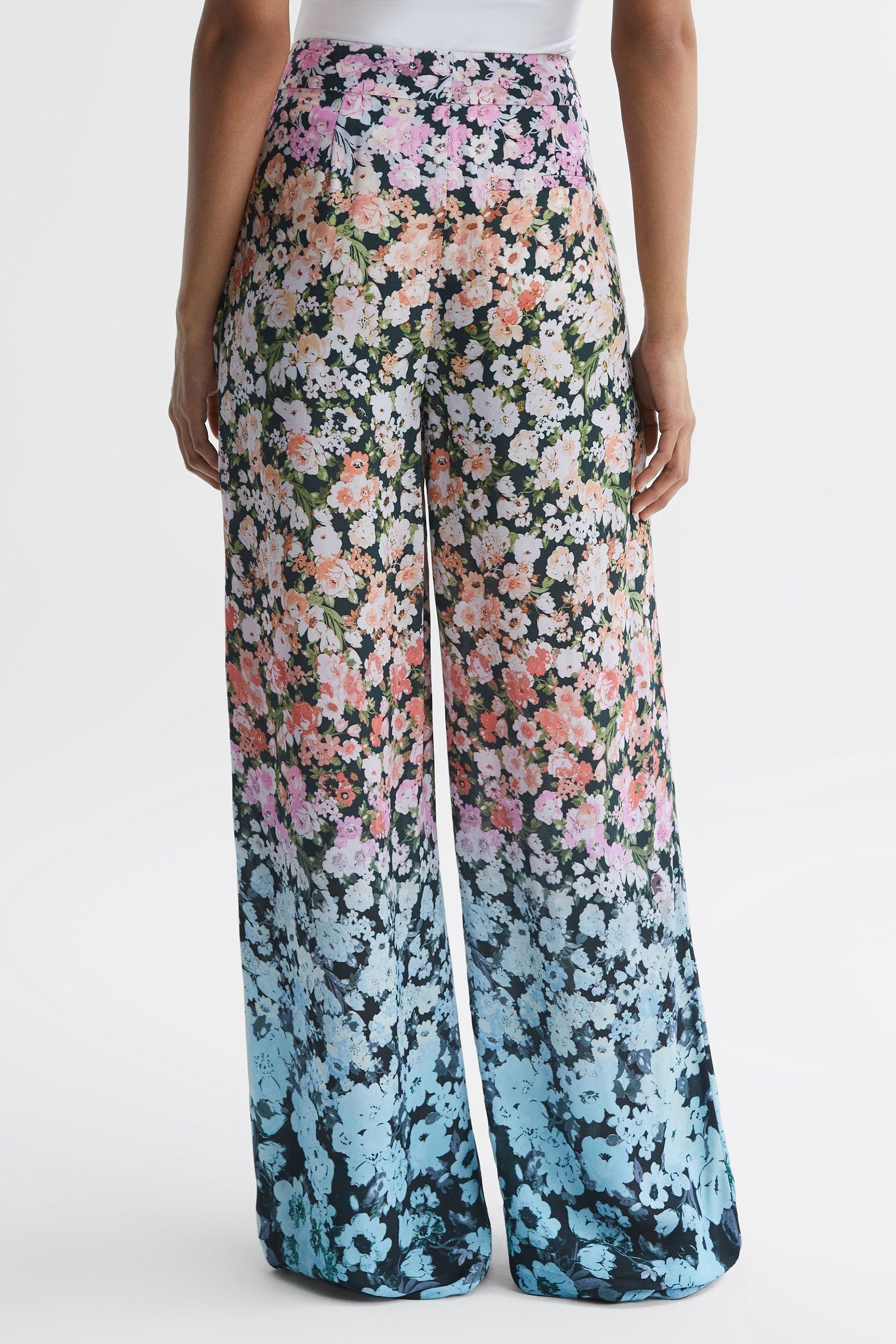Floral print wide leg trousers new arrivals
