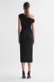 Reiss Charcoal Fern Bodycon Ruched Midi Dress - Image 4 of 4