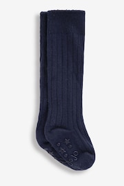 JoJo Maman Bébé Navy 2-Pack Rib Long Socks - Image 1 of 1