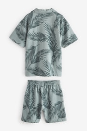 Blue Palm Jersey Shirt and Shorts Set (3-16yrs) - Image 2 of 3