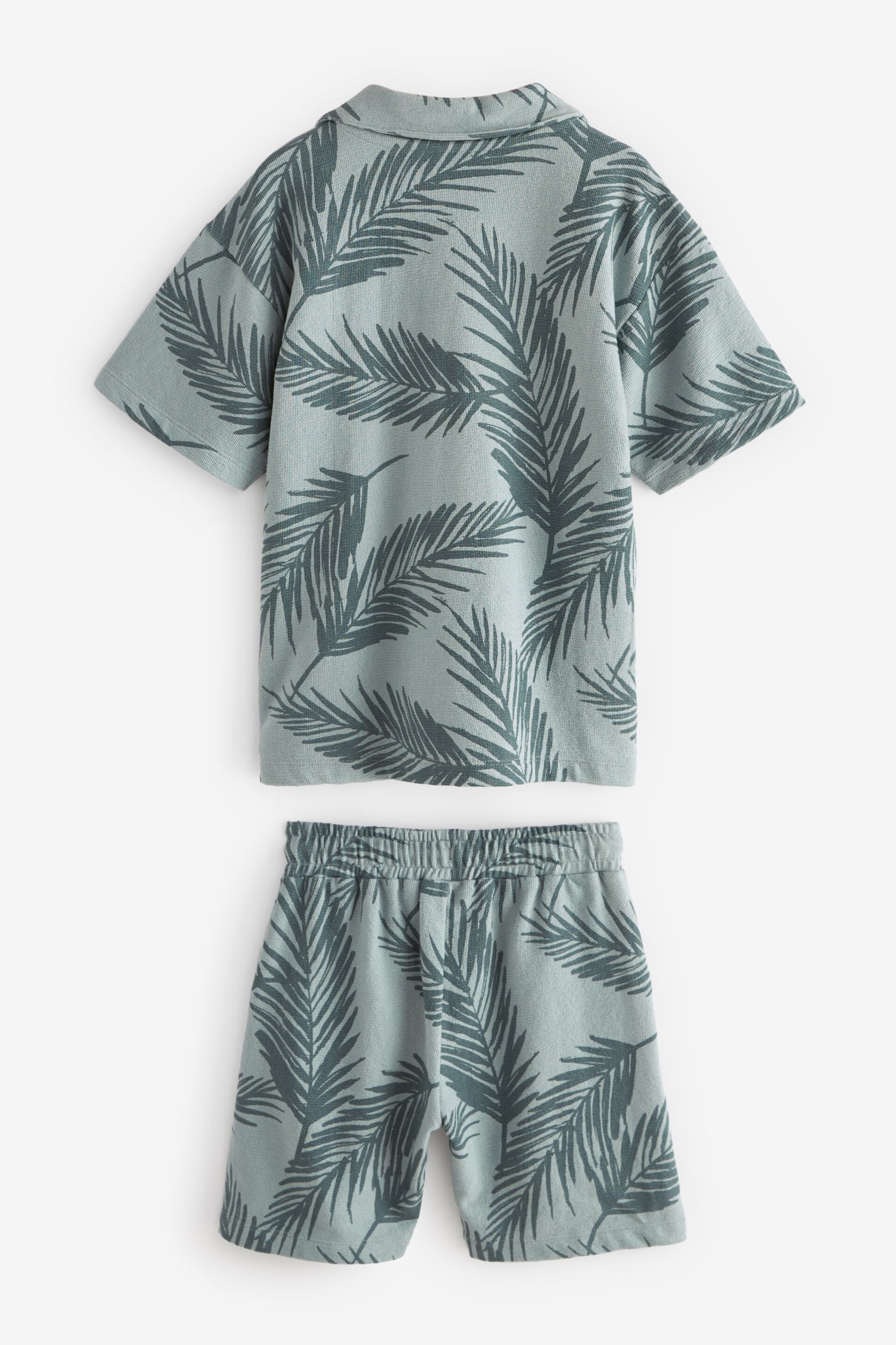 Blue Palm Jersey Shirt and Shorts Set (3-16yrs) - Image 2 of 3