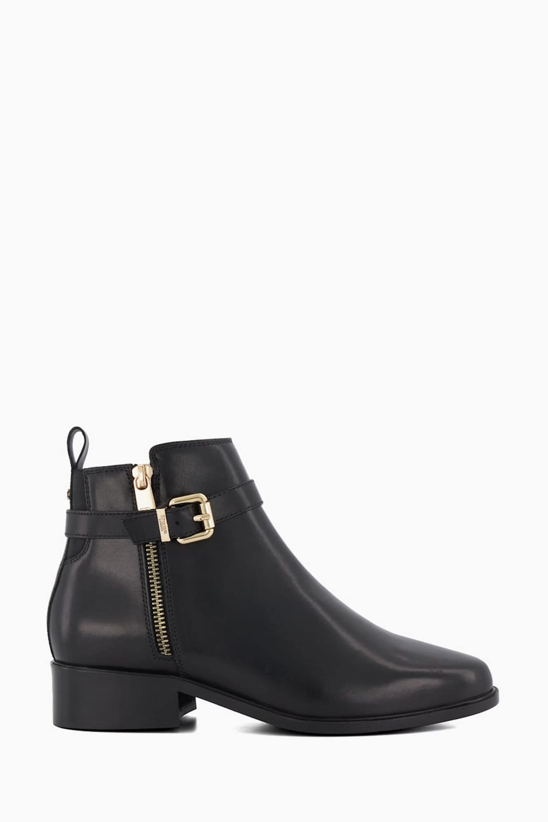 Dune London Black Pepi Branded Trim Ankle Boots - Image 2 of 5