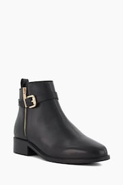 Dune London Black Pepi Branded Trim Ankle Boots - Image 3 of 5