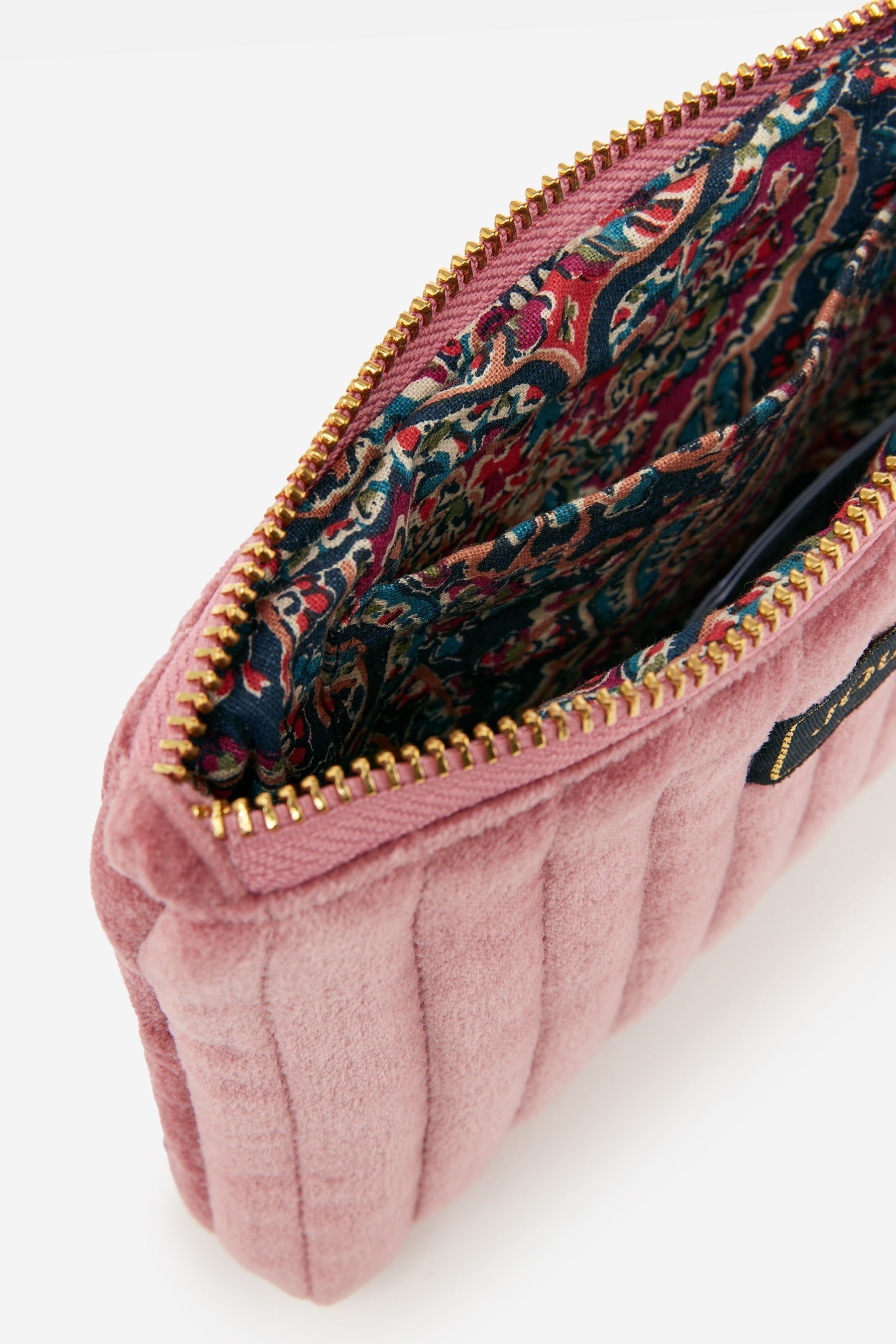 Buy Joules Daphne Rose Pink Velvet Wrist Purse from Next Ireland