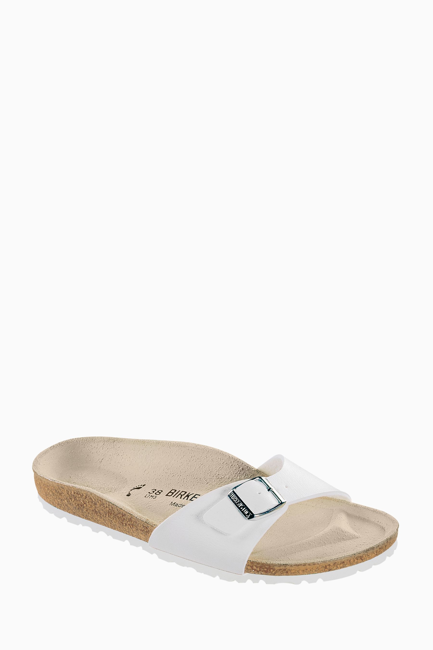 Birkenstock White Madrid Birko Flor Sandals