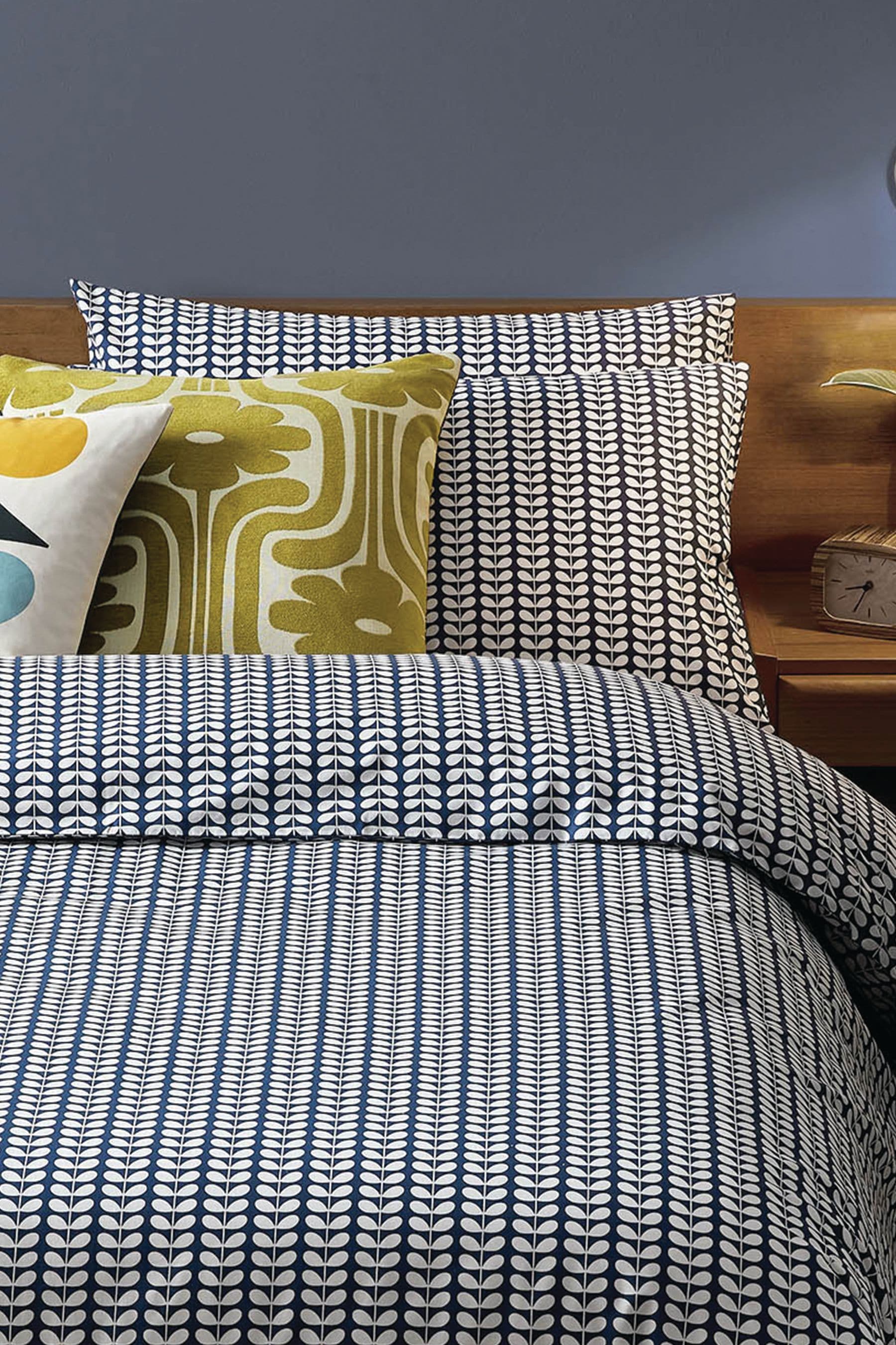 Orla Kiely Blue Tiny Stem 100 Cotton Pillowcases
