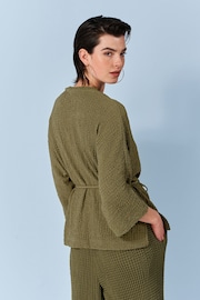 Khaki Green Long Sleeve Textured Tunic - Image 3 of 7