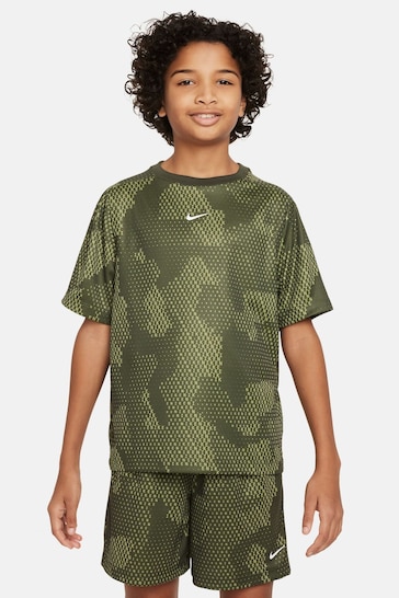 Nike Khaki Green Multi Dri-FIT Short Sleeve T-Shirt