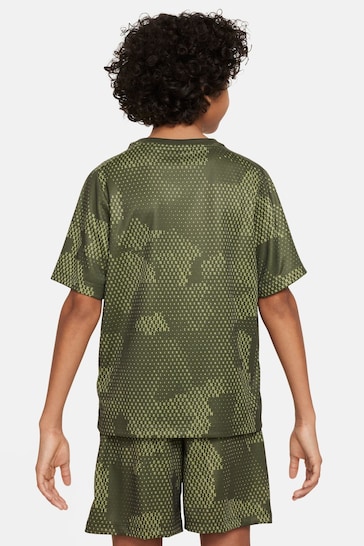 Nike Khaki Green Multi Dri-FIT Short Sleeve T-Shirt