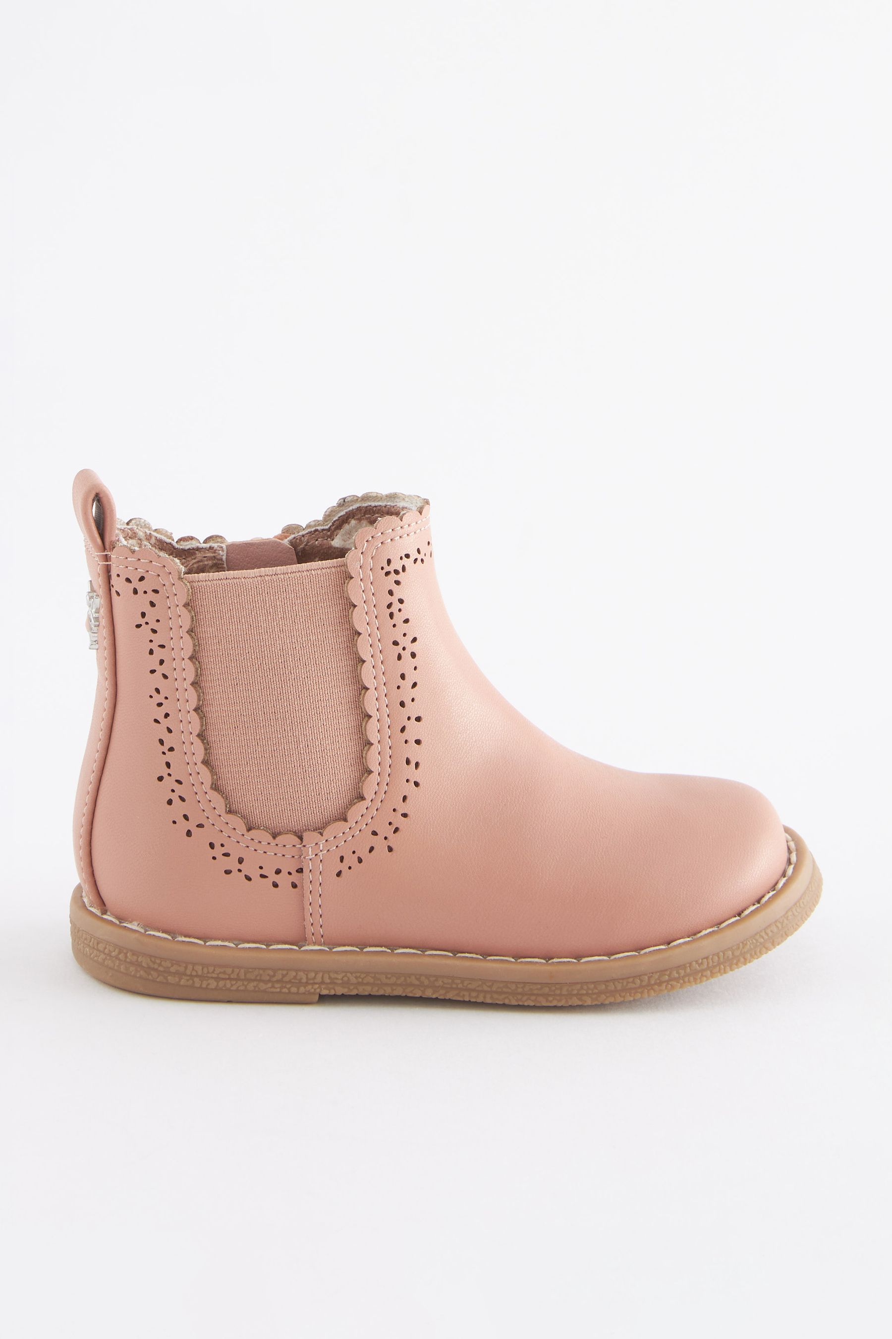 Pink Standard Fit F Cut Out Detail Chelsea Boots