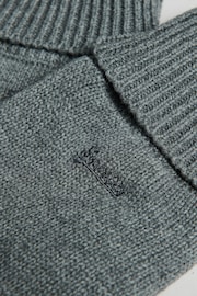 Superdry Grey Knitted Logo Gloves - Image 2 of 2
