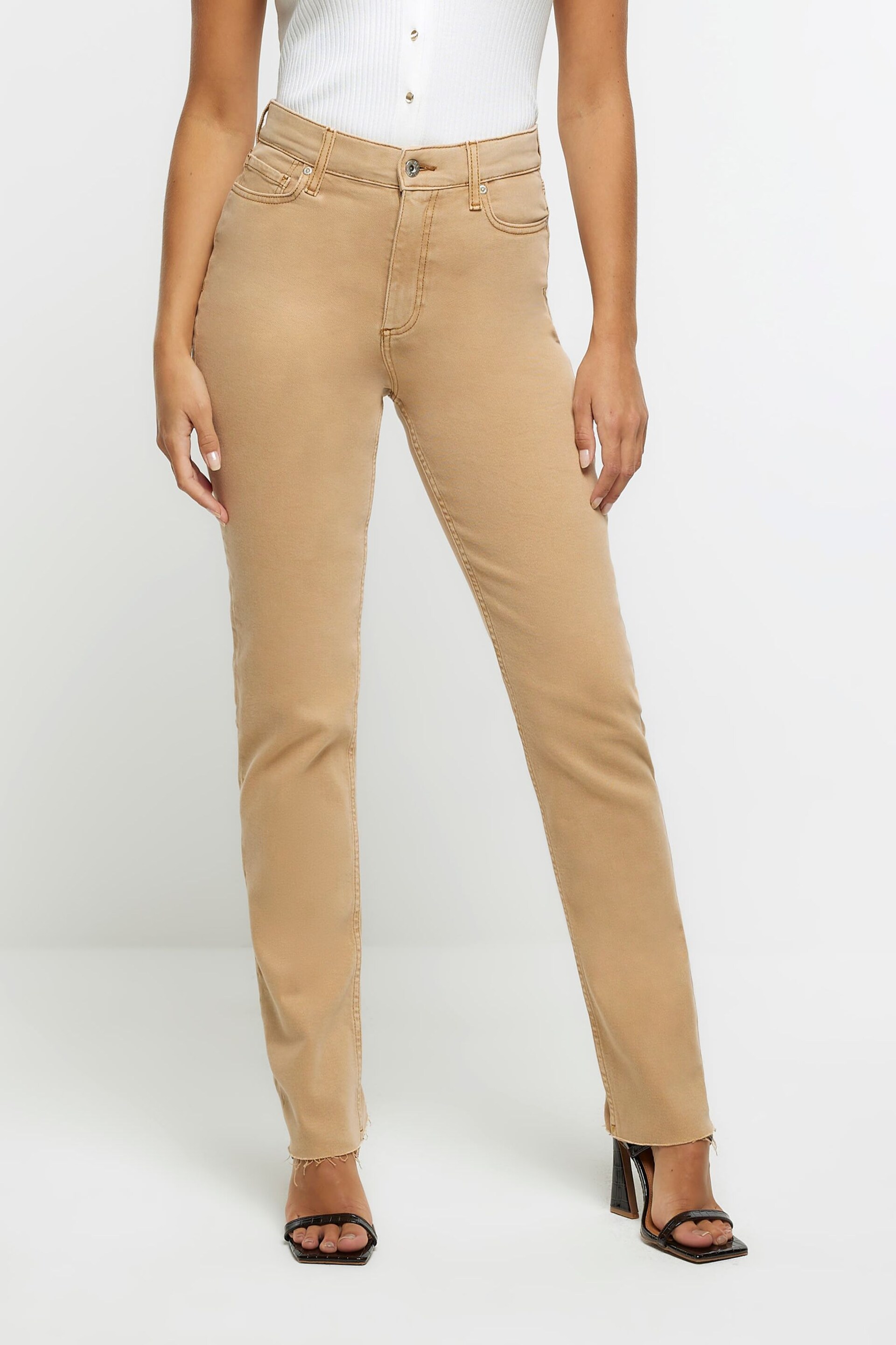 River Island Gold River Island Petite Gold Jeans - Image 1 of 4