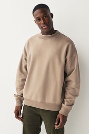 Neutral Oversized Crew Sweatshirt - Image 1 of 6