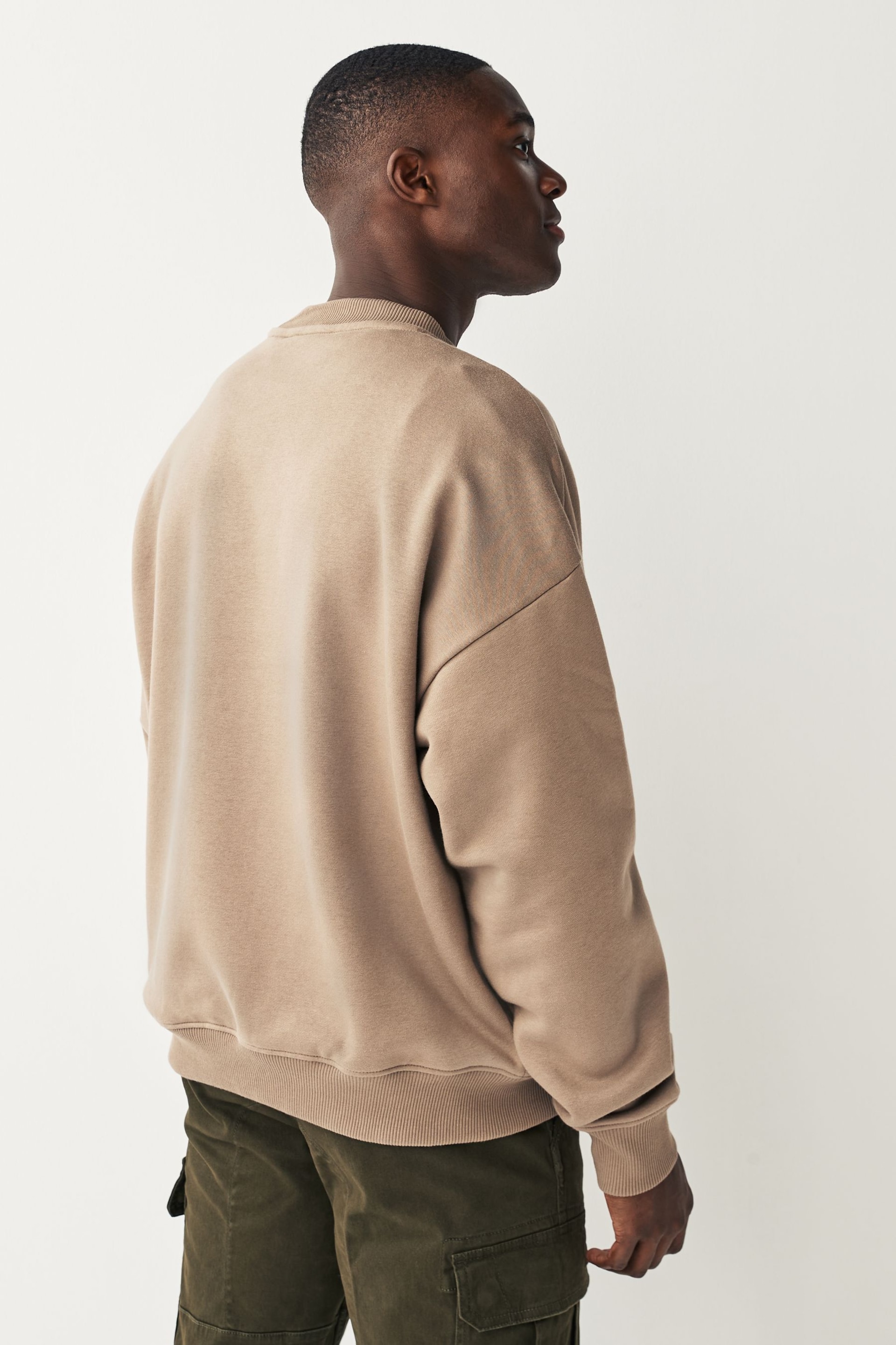 Neutral Oversized Crew Sweatshirt - Image 2 of 6