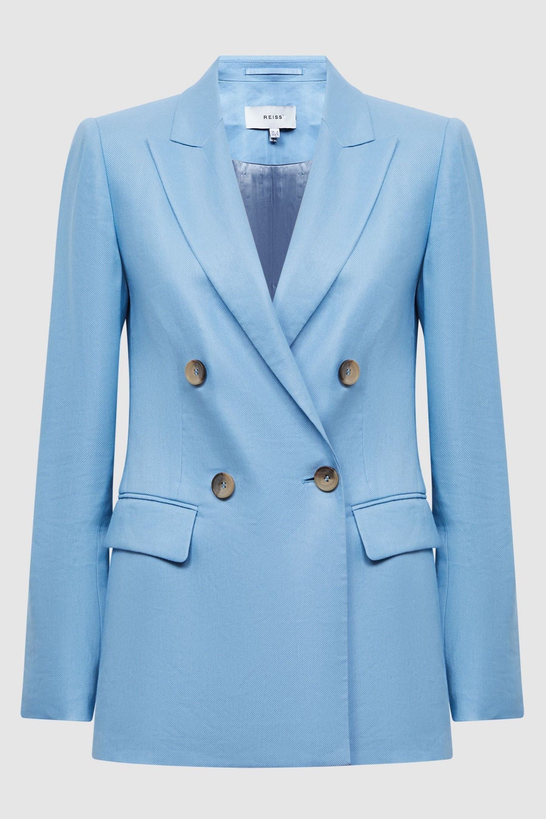 Double breasted linen blazer shop