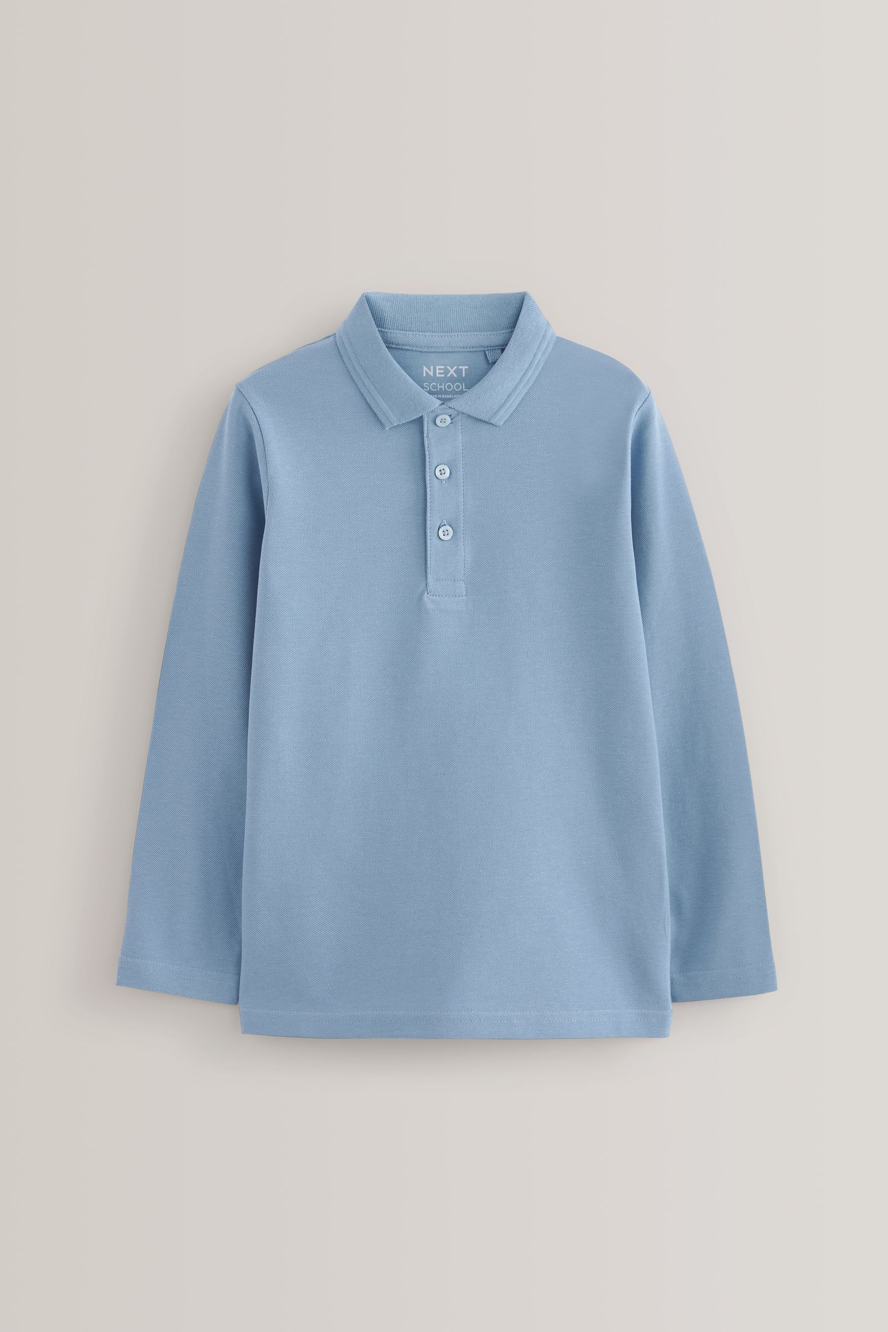 Buy Blue 2 Pack 100 Cotton Long Sleeve School Polo Shirts 3 16yrs from Next Canada