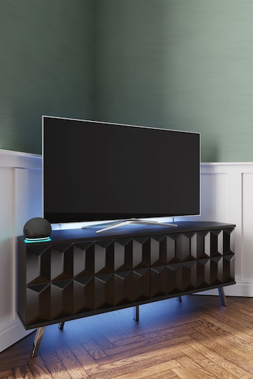 Frank Olsen Black Elevate Smart LED Corner TV Stand