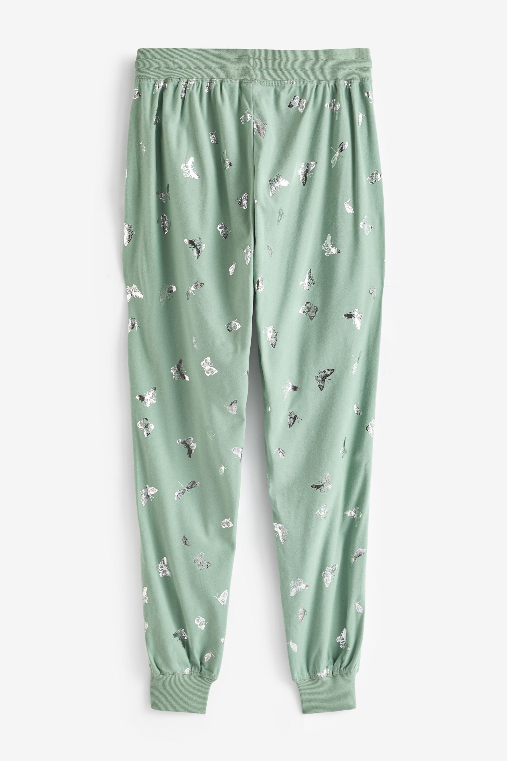 Sage Green Butterfly Foil Supersoft Cosy Pyjamas - Image 10 of 11