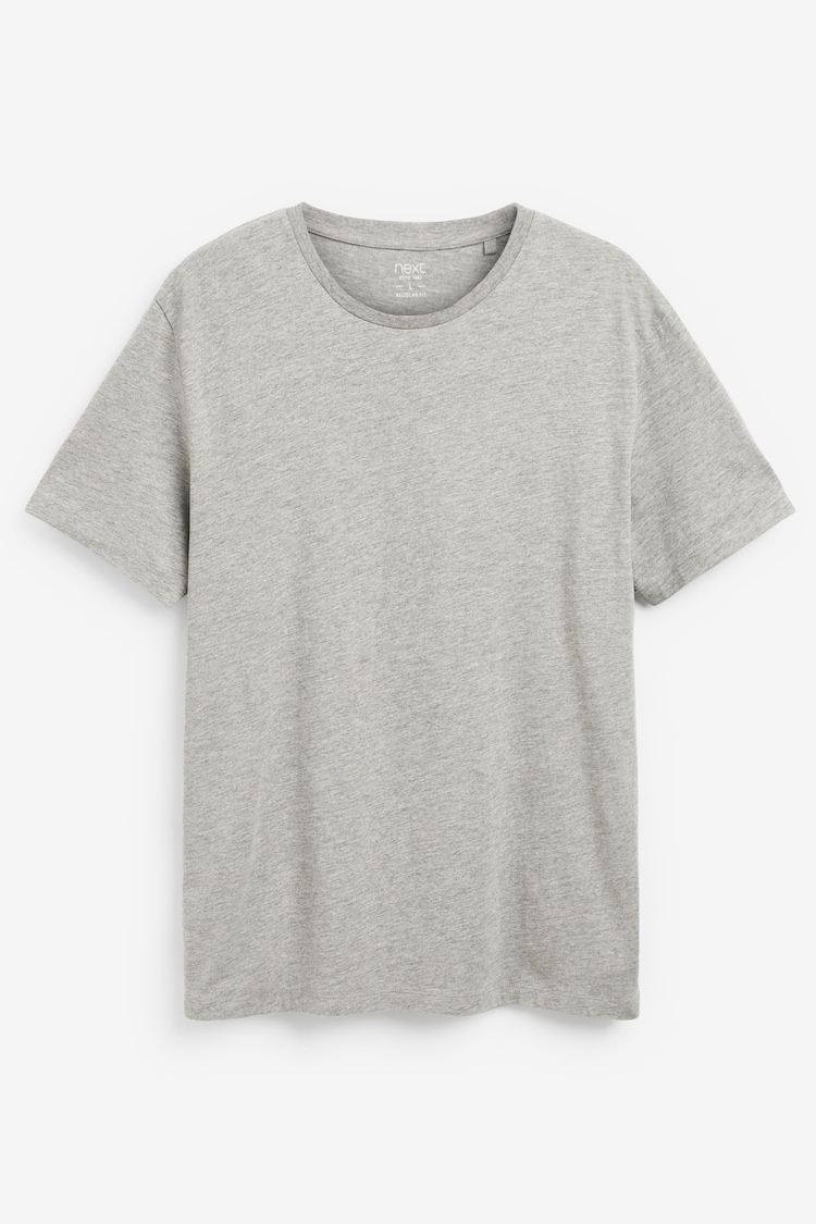 Grey Marl Regular Fit Essential Crew Neck T-Shirt - Image 4 of 4