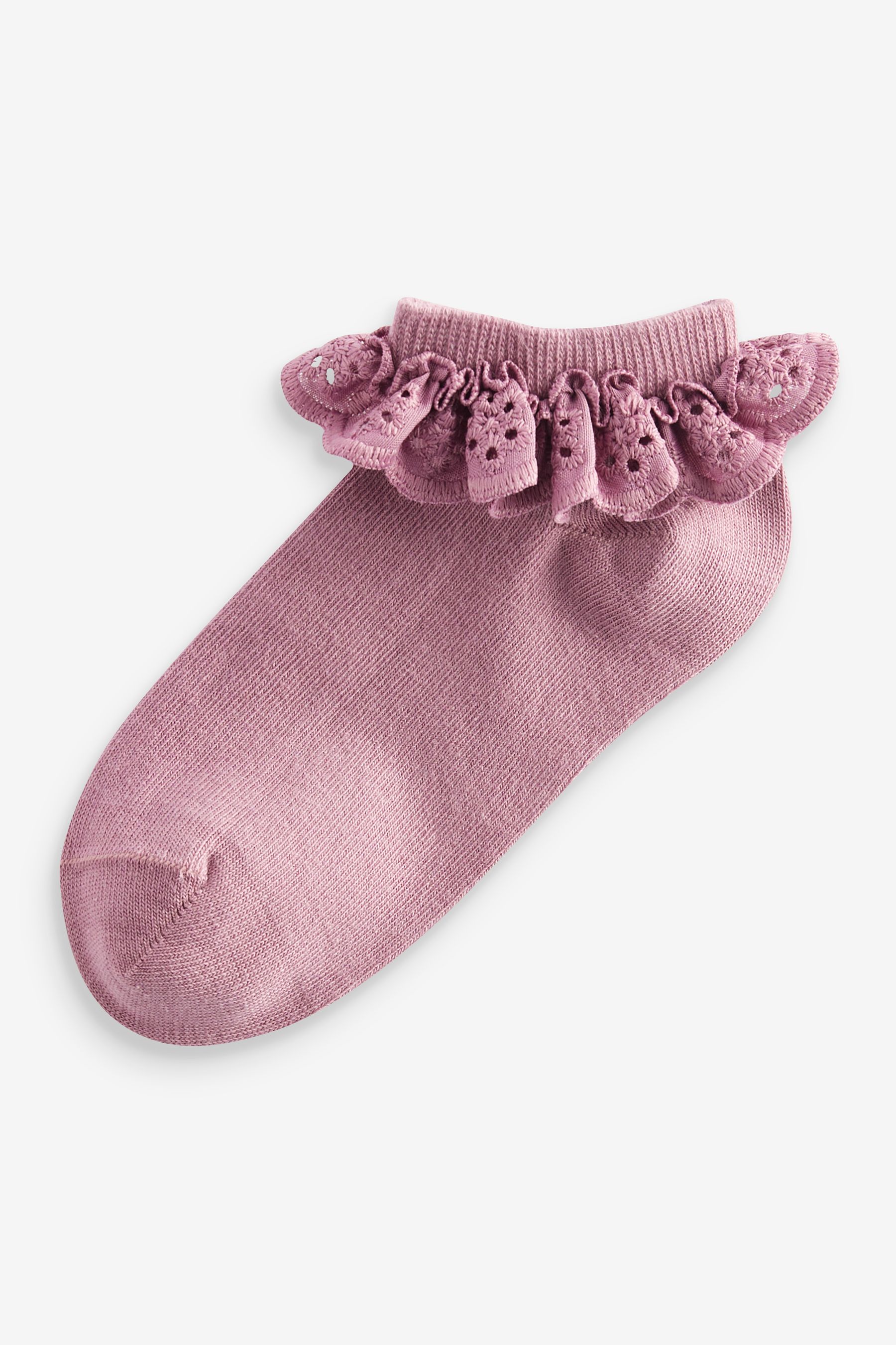 Buy Pink Cotton Rich Ruffle Frill Trainer Socks 4 Pack from the Next UK online shop