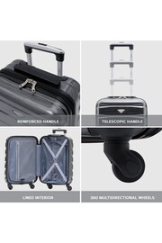 Flight Knight Black Set of 3 Hardcase Large Check in Suitcases and Cabin Case - Image 7 of 7