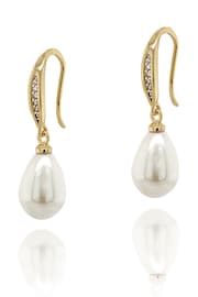 Ivory & Co Gold Salford Crystal And Pearl Drop Earrings - Image 1 of 6