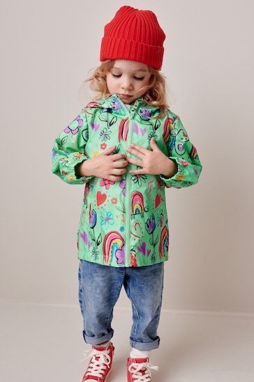 Green Shower Resistant Printed Cagoule (3mths-7yrs)