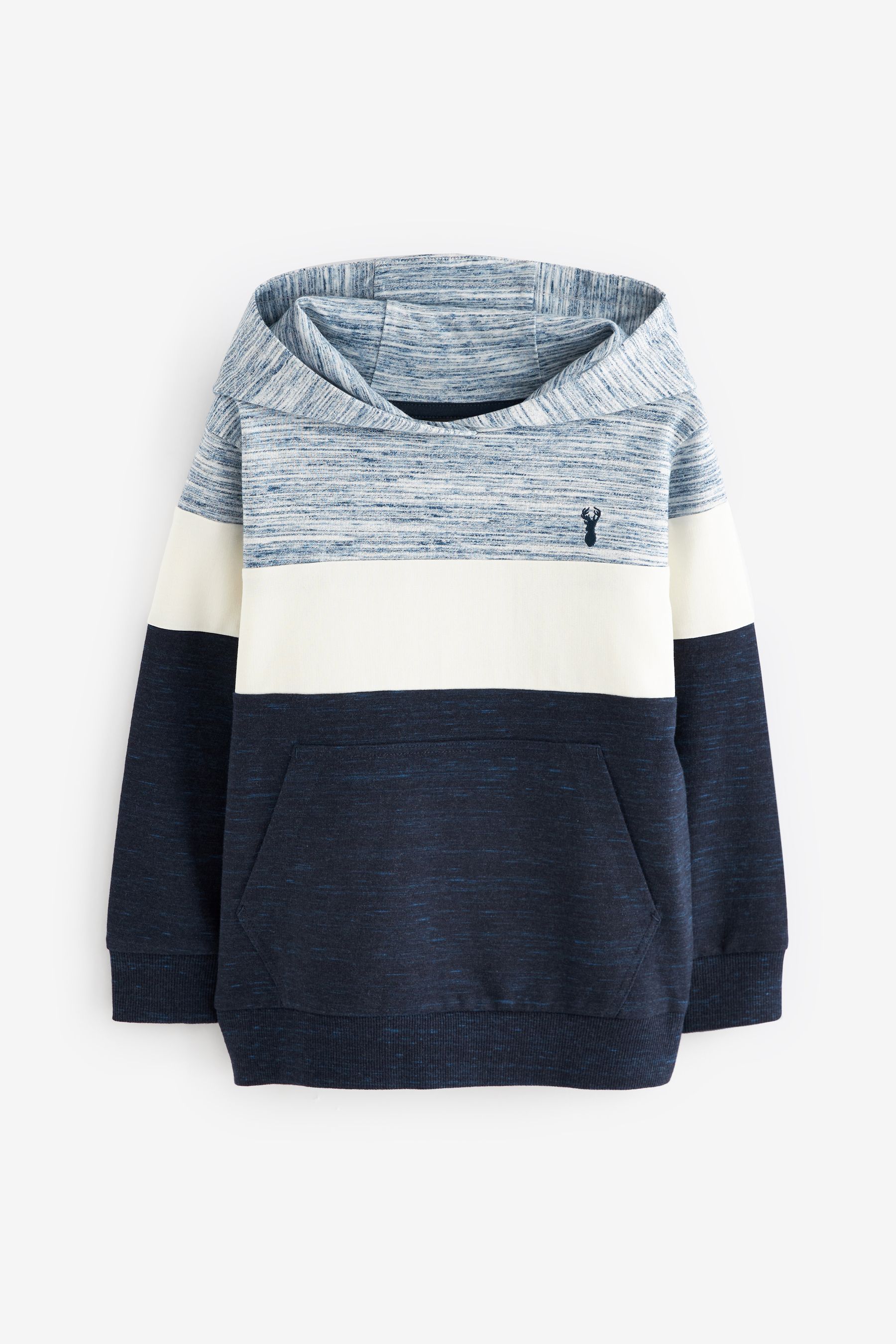 Buy Navy Blue Cream Marl Colourblock Hoodie 3 16yrs from the Next UK online shop