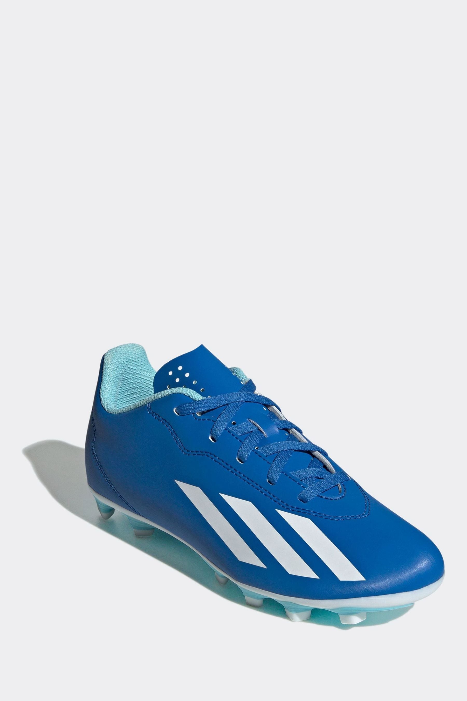 Buy adidas Blue White X Crazyfast.4 Flexible Ground Football Boots from Next Luxembourg