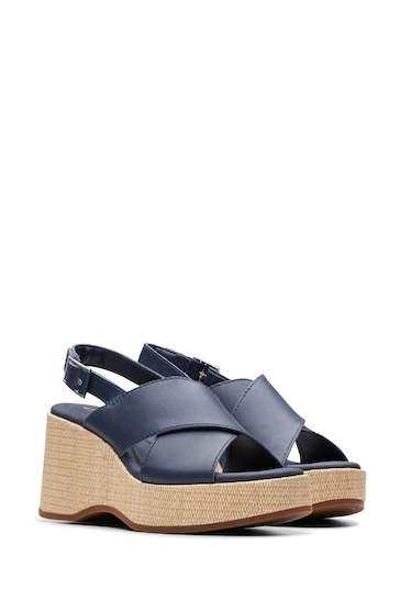 Clarks Blue Leather Manon Wish Sandals