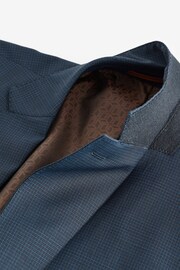 Navy Blue Check Suit Jacket - Image 10 of 11