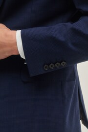 Navy Blue Check Suit Jacket - Image 4 of 11