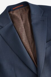 Navy Blue Check Suit Jacket - Image 8 of 11