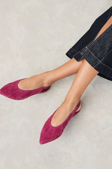 Pink Forever Comfort® Leather Panelled Slingback Shoes