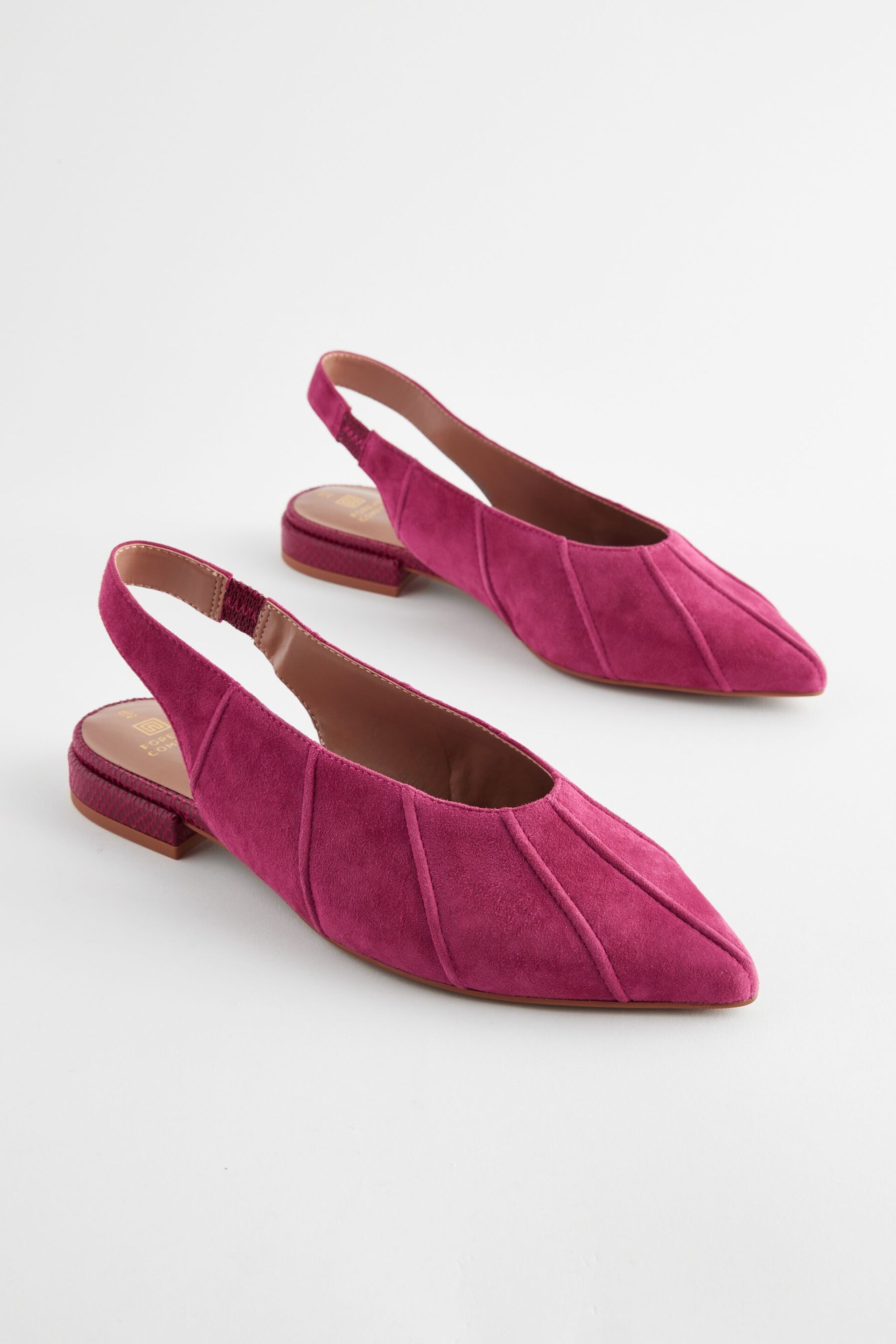 Pink Forever Comfort® Leather Panelled Slingback Shoes - Image 4 of 8