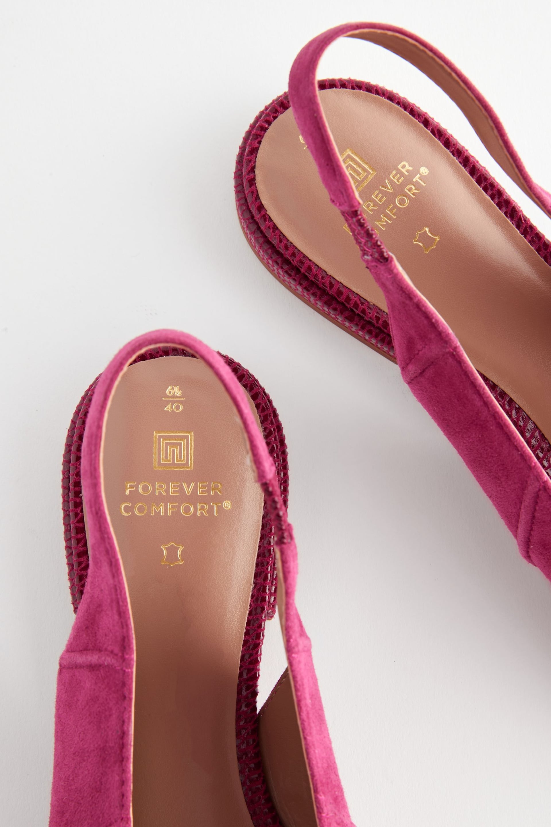 Pink Forever Comfort® Leather Panelled Slingback Shoes - Image 6 of 8