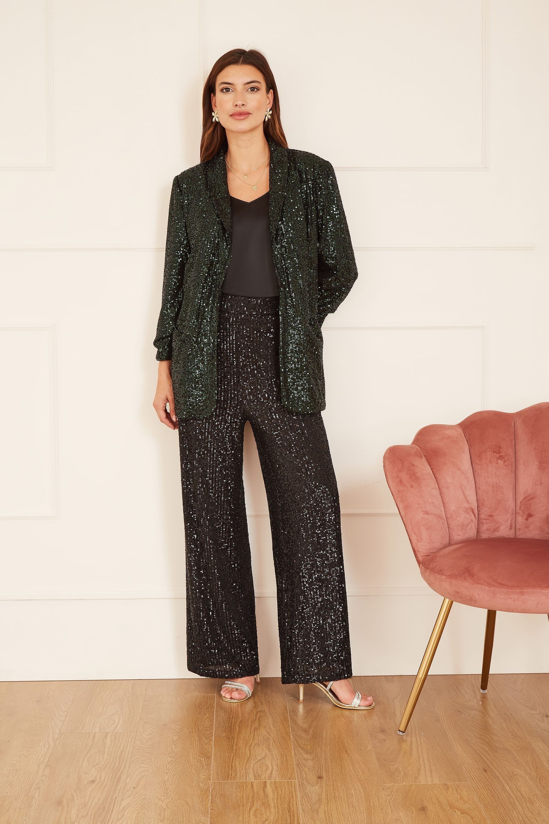 Sequin blazer and pants online