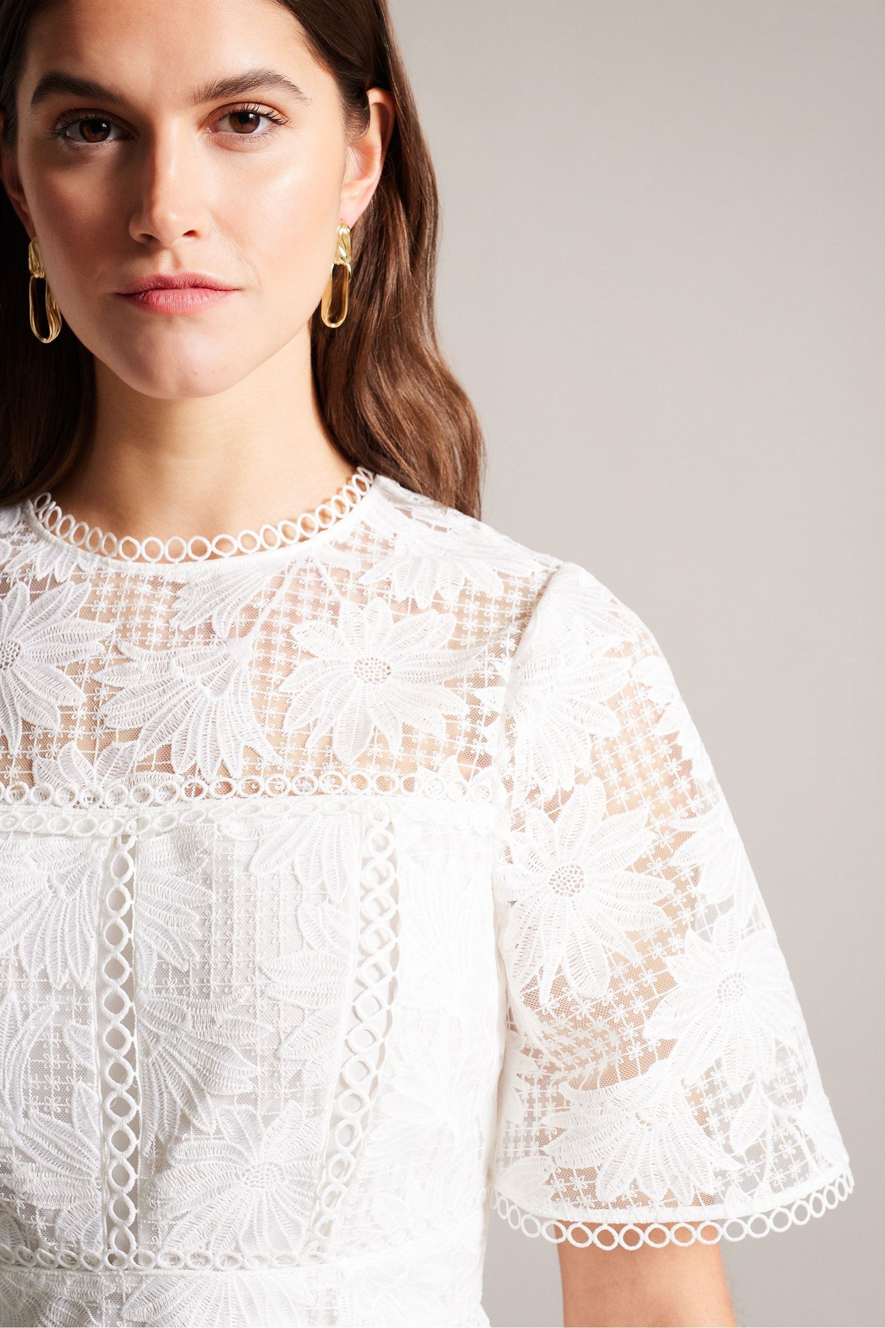 Ted baker white lace dress store