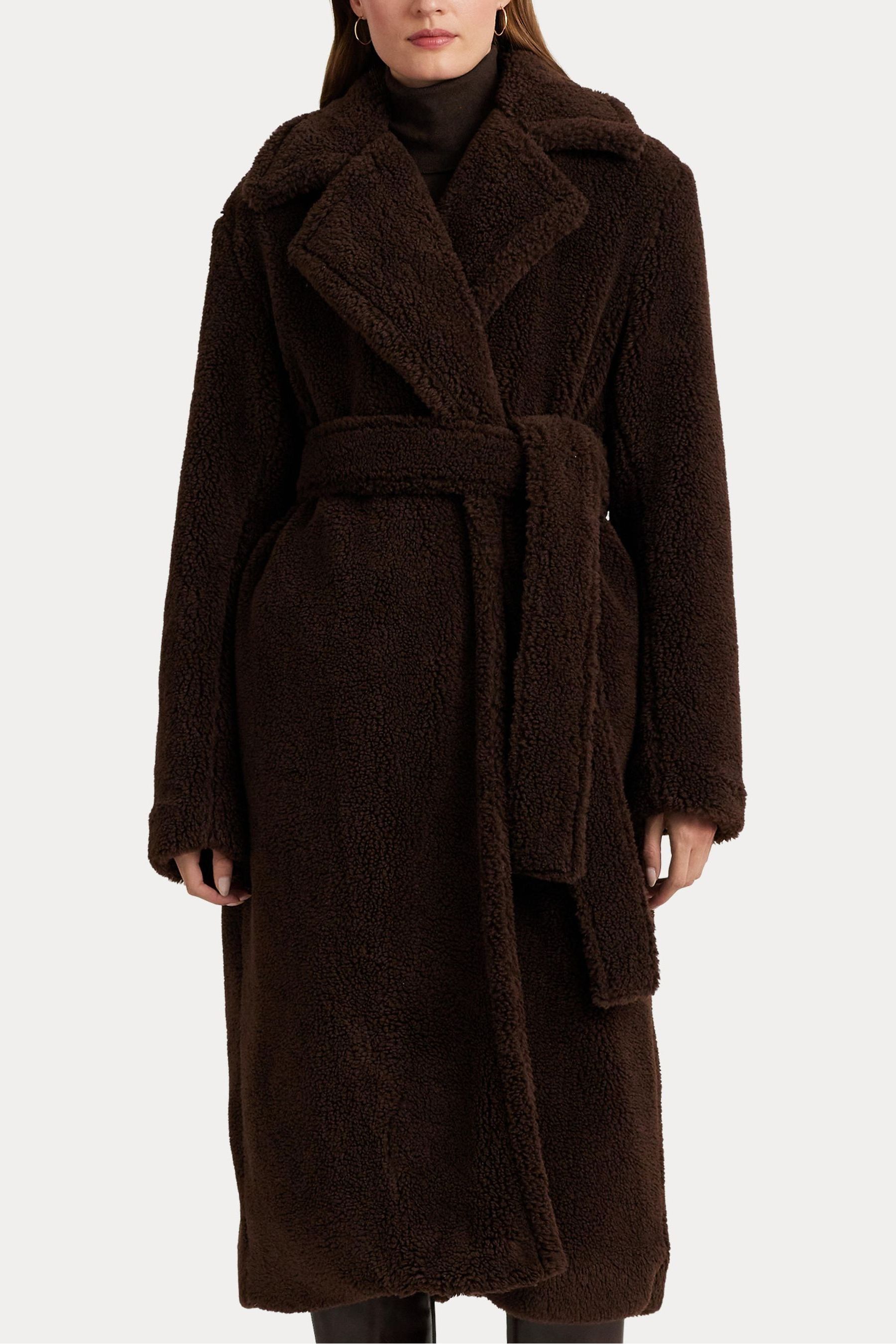 Fleece wrap coat top