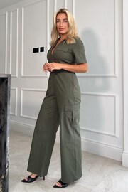 Girl In Mind Green Seraphina Military Style Jumpsuit - Image 3 of 4