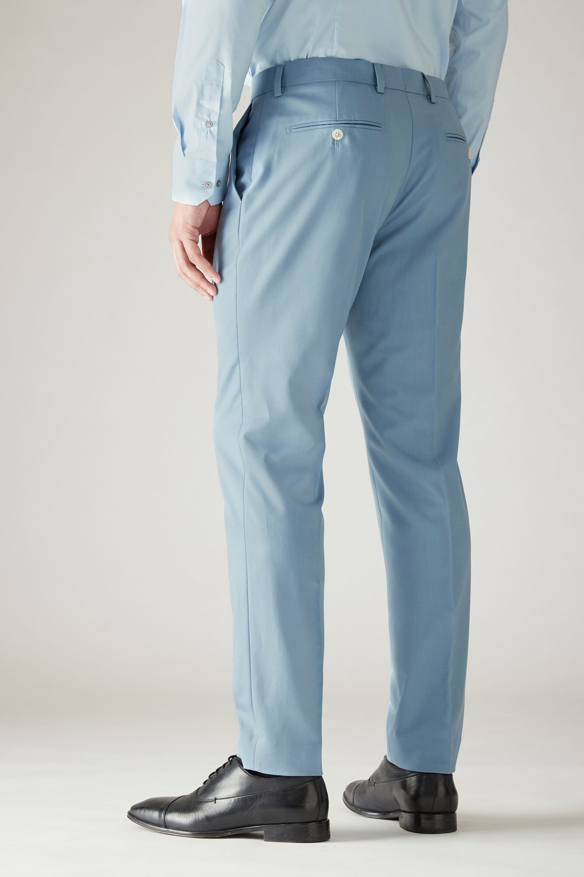 Light Blue Skinny Fit Motionflex Stretch Suit: Trousers - Image 3 of 8
