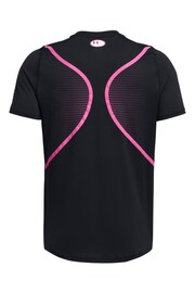 Under Armour Black/Pink HeatGear Fitted Short Sleeve T-Shirt - Image 4 of 4