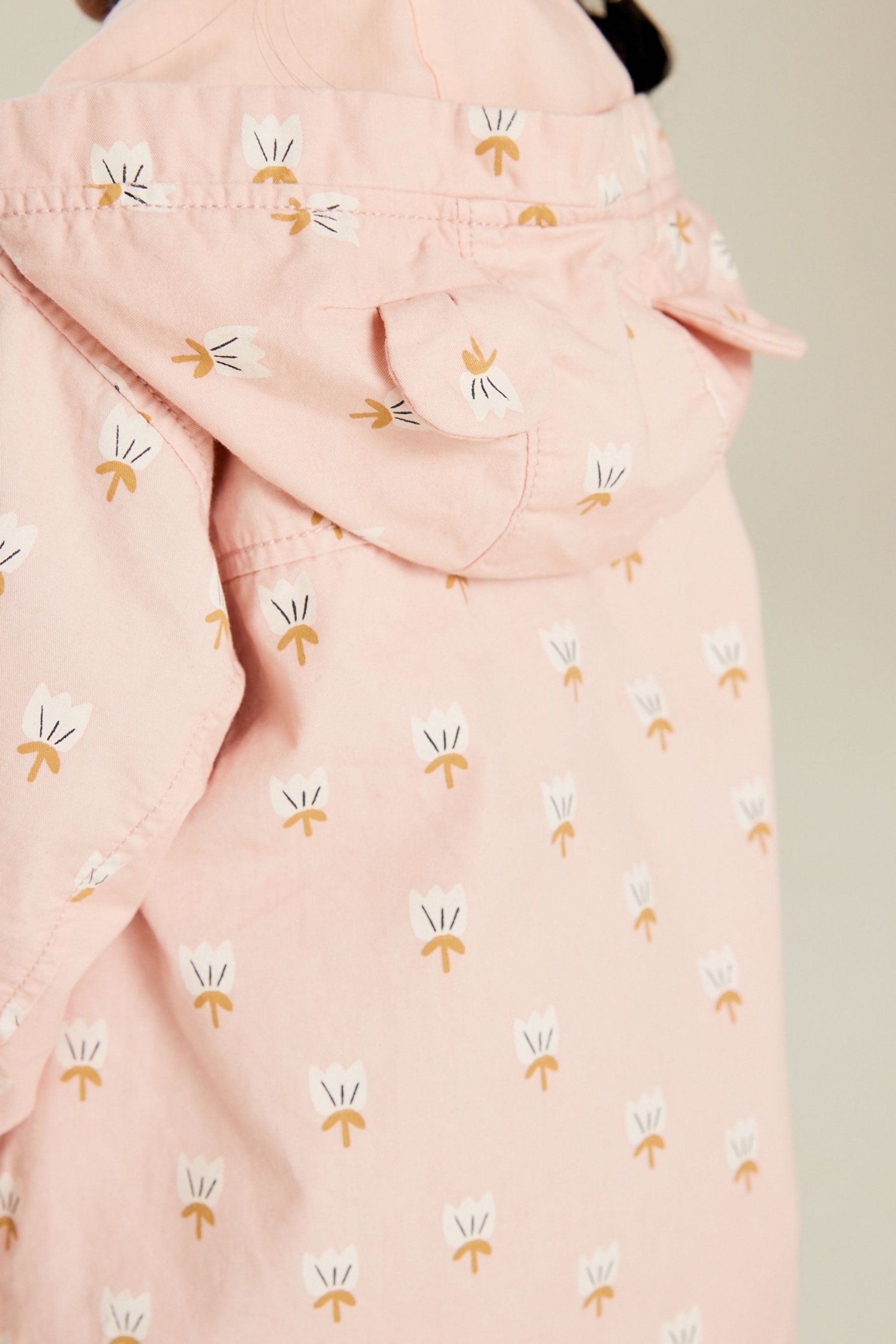 Pink Shower Resistant Cotton Trench Coat (3mths-7yrs) - Image 3 of 7