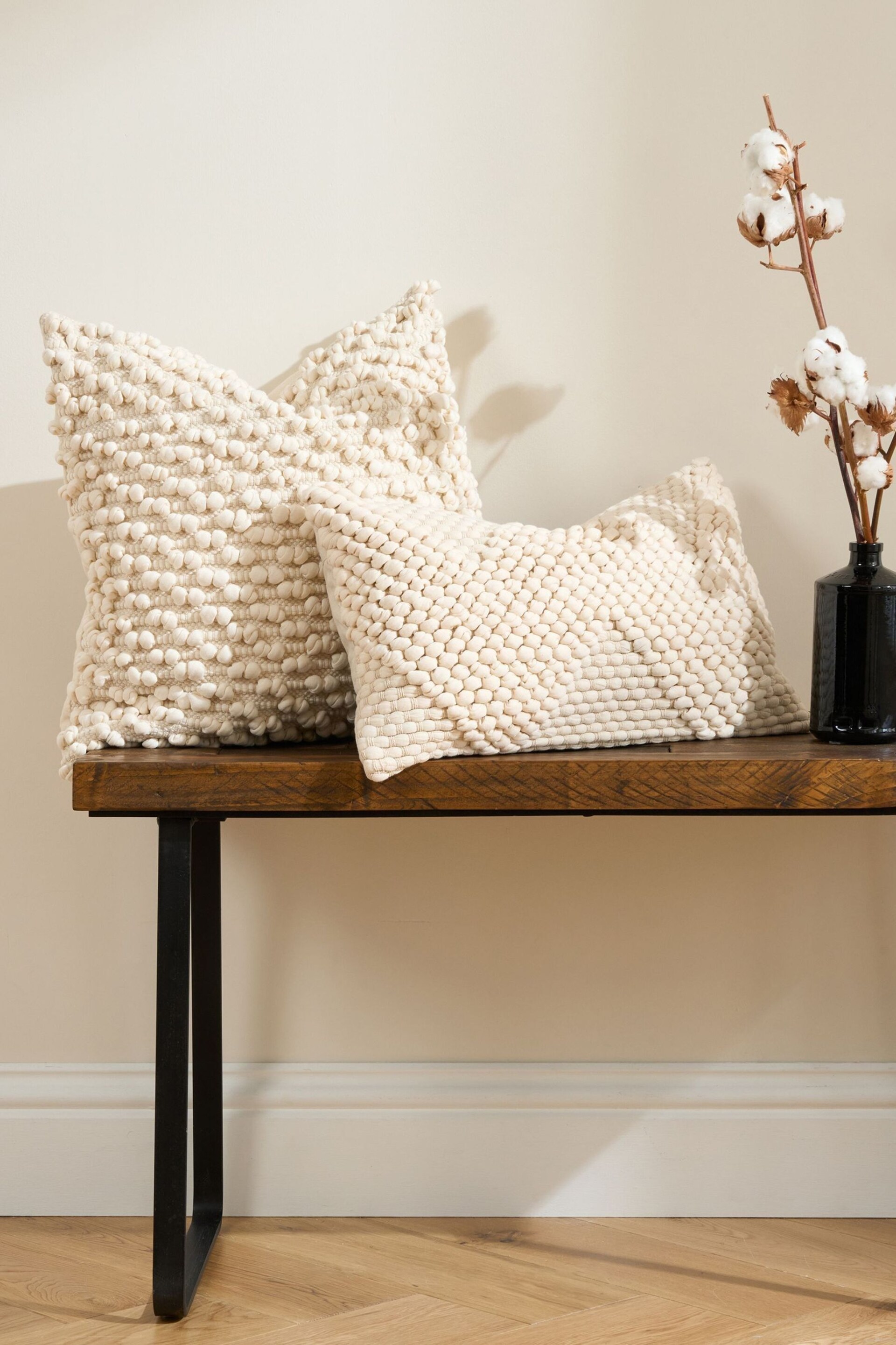 Truly Cream Knotted Cushion - Image 1 of 3